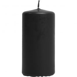 Blockljus, H: 100 mm, Dia. 50 mm, svart, 6 st./ 1 förp. [HOB-596102]