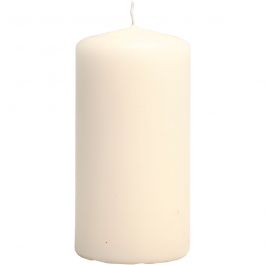 Blockljus, H: 100 mm, Dia. 50 mm, råvit, 6 st./ 1 förp. [HOB-596121]