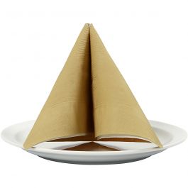 Servetter, stl. 40x40 cm, 60 g, guld, 20 st./ 1 förp. [HOB-598019]