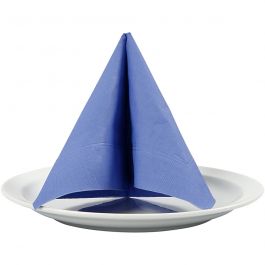 Servetter, vit baksida, stl. 33x33 cm, ljusblå, 20 st./ 1 förp. [HOB-599011]