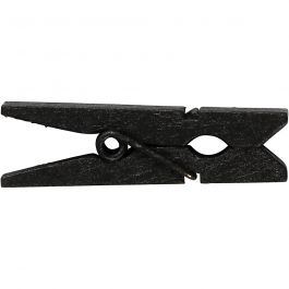 Mini klädnypa, stl. 35x7 mm, tjocklek 9 mm, svart, 20 st./ 1 förp. [HOB-599602]