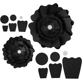 Pappersblommor, Dia. 15+25 cm, 230 g, svart, 2 st./ 1 förp. [HOB-599902]