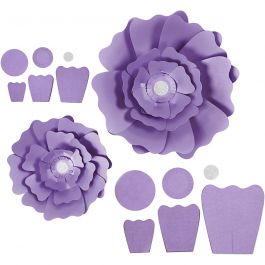 Pappersblommor, Dia. 15+25 cm, 230 g, lila, 2 st./ 1 förp. [HOB-599905]