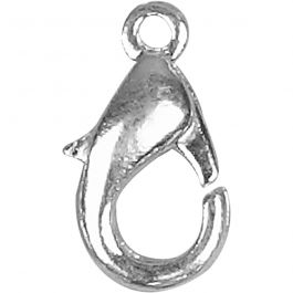 Karbinhake, L: 12 mm, försilvrad, 5 st./ 1 förp. [HOB-600160]