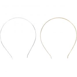 Diadem, L: 14 cm, B: 5 mm, förgylld, försilvrad, 2 st./ 1 förp. [HOB-600984]