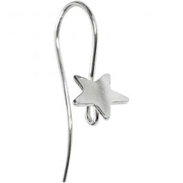  Ear Hanger, silver-plated, L: 24 mm, 6 pc [HOB-601230]