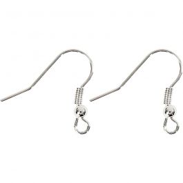 Öronkrokar, L: 18 mm, silver, 10 st./ 1 förp. [HOB-603020]