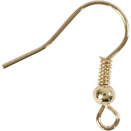 Öronkrokar, L: 18 mm, guld, 10 st./ 1 förp. [HOB-603040]