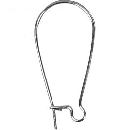Öronkrokar, L: 25 mm, försilvrad, 6 st./ 1 förp. [HOB-603110]
