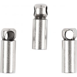 Avslutningshylsor, L: 8 mm, Dia. 2 mm, försilvrad, 10 st./ 1 förp. [HOB-604910]