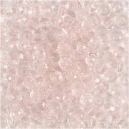 Facettpärlor, Dia. 4 mm, Hålstl. 1 mm, ljusrosa, 45 st./ 1 förp. [HOB-60982]