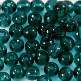 Glaspärlor, Dia. 4 mm, Hålstl. 1 mm, grön, 45 st./ 1 förp. [HOB-60988]