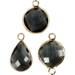 Smyckeberlock, H: 15-20 mm, Hålstl. 2 mm, grå, 1 förp. [HOB-61021]