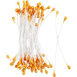 Ståndare för Blommor, L: 6,4 cm, Dia. 2 mm, orangemetallic, 100 st./ 1 förp. [HOB-610353]