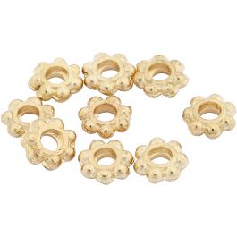 Ledpärlor, Dia. 6 mm, Hålstl. 2 mm, förgylld, 100 st./ 1 förp. [HOB-61043]