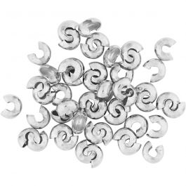 Knuttäckare till elastik, Dia. 5 mm, försilvrad, 500 st./ 1 förp. [HOB-61061]