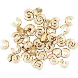 Knuttäckare till elastik, Dia. 5 mm, förgylld, 500 st./ 1 förp. [HOB-61063]