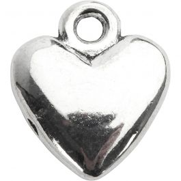 Hjärtan, stl. 13x15 mm, försilvrad, 10 st./ 1 förp. [HOB-61069]