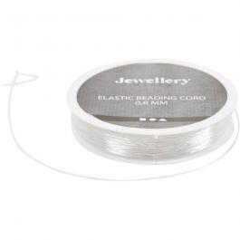 Elastisk smyckestråd, rund, tjocklek 0,8 mm, 10 m/ 1 rl. [HOB-615420]