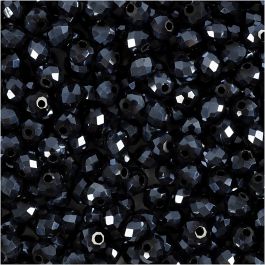 Facettpärlor, stl. 3x4 mm, Hålstl. 0,8 mm, påfågel, 100 st./ 1 förp. [HOB-61660]