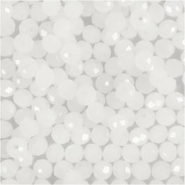 Facettpärlor, stl. 3x4 mm, Hålstl. 0,8 mm, frost, 100 st./ 1 förp. [HOB-61682]