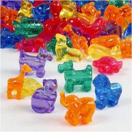 Figurpärlor, stl. 25 mm, Hålstl. 4 mm, mixade färger, 700 ml/ 1 burk [HOB-61825]
