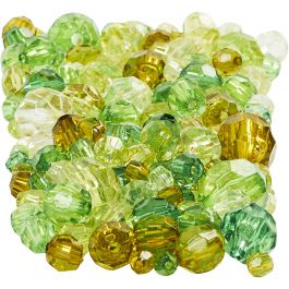 Facettpärlor, stl. 4-12 mm, Hålstl. 1-2,5 mm, grön, 250 g/ 1 förp. [HOB-61881]