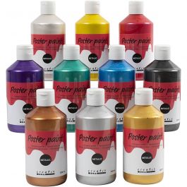 
Temperafärg Metallic, mixade färger, 10x300 ml/ 1 förp. [HOB-629890]