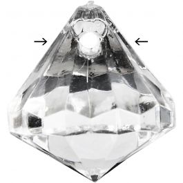 Prismor, stl. 17x16 mm, Hålstl. 1,2 mm, blank transparent, 43 st./ 1 förp. [HOB-636880]