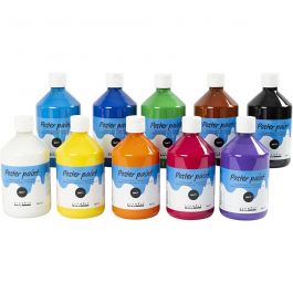 
Temperafärg Matt, mixade färger, 10x500 ml/ 1 förp. [HOB-642092]