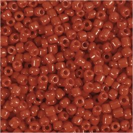 Rocaillepärlor, Dia. 3 mm, stl. 8/0, Hålstl. 0,6-1,0 mm, mörkröd, 25 g/ 1 förp. [HOB-682031]