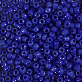 Rocaillepärlor, Dia. 3 mm, stl. 8/0, Hålstl. 0,6-1,0 mm, blå, 25 g/ 1 förp. [HOB-682051]
