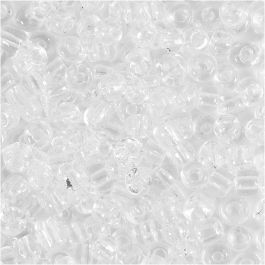Rocaillepärlor, Dia. 4 mm, stl. 6/0, Hålstl. 0,9-1,2 mm, klar, 25 g/ 1 förp. [HOB-682501]