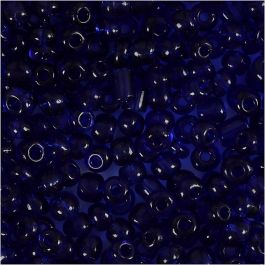 Rocaillepärlor, Dia. 4 mm, stl. 6/0, Hålstl. 0,9-1,2 mm, koboltblå, 25 g/ 1 förp. [HOB-682551]