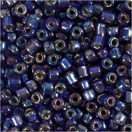 Rocaillepärlor, Dia. 4 mm, stl. 6/0, Hålstl. 0,9-1,2 mm, blåolja, 25 g/ 1 förp. [HOB-682631]