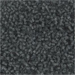 Rocaipärlor 2-cut, Dia. 1,7 mm, stl. 15/0, Hålstl. 0,5 mm, transparent grå, 25 g/ 1 förp. [HOB-687800]