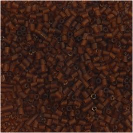 Rocaipärlor 2-cut, Dia. 1,7 mm, stl. 15/0, Hålstl. 0,5 mm, brun, 25 g/ 1 förp. [HOB-687810]