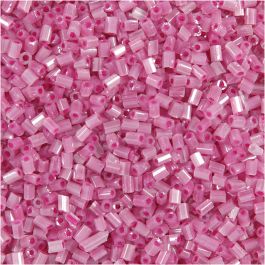 Rocaipärlor 2-cut, Dia. 1,7 mm, stl. 15/0, Hålstl. 0,5 mm, rosa, 500 g/ 1 påse [HOB-68783]