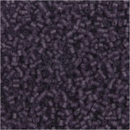 Rocaipärlor 2-cut, Dia. 1,7 mm, stl. 15/0, Hålstl. 0,5 mm, frostad lila, 25 g/ 1 förp. [HOB-687850]