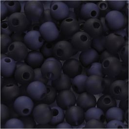 Plastpärlor, Dia. 6 mm, Hålstl. 2 mm, blå, 40 g/ 1 förp. [HOB-69593]