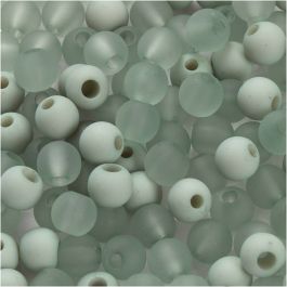 Plastpärlor, Dia. 6 mm, Hålstl. 2 mm, ljusgrön, 40 g/ 1 förp. [HOB-69594]