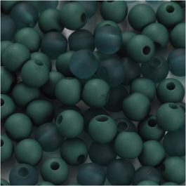 Plastpärlor, Dia. 6 mm, Hålstl. 2 mm, flaskgrön, 40 g/ 1 förp. [HOB-69595]