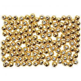 Vaxpärlor, Dia. 2,7 mm, Hålstl. 0,7 mm, guld, 150 st./ 1 förp. [HOB-698021]