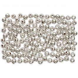 Vaxpärlor, Dia. 3 mm, Hålstl. 0,7 mm, silver, 150 st./ 1 förp. [HOB-698041]