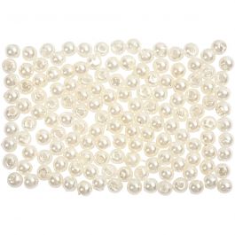 Vaxpärlor, Dia. 3 mm, Hålstl. 0,7 mm, pärlemor, 150st./ 1 förp. [HOB-698061]