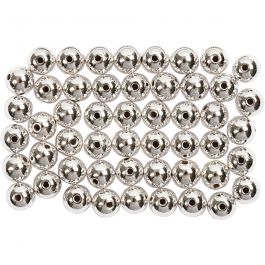Vaxpärlor, Dia. 5 mm, Hålstl. 0,7 mm, silver, 100 st./ 1 förp. [HOB-698141]