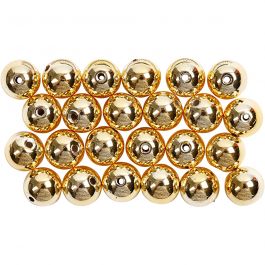 Vaxpärlor, Dia. 8 mm, Hålstl. 1 mm, guld, 50 st./ 1 förp. [HOB-698221]