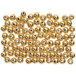 Vaxpärlor, Dia. 4 mm, Hålstl. 0,7 mm, guld, 150 st./ 1 förp. [HOB-698321]