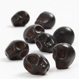Howlite, Dia. 12 mm, Hålstl. 1,5 mm, svart, 32 st./ 1 förp. [HOB-69921]