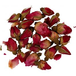 Torkade Blommor, Rosenknoppar, L: 1 - 2 cm, Dia. 0,6 - 1 cm, 15 g, mörkrosa, 1förp./ 1 förp. [HOB-709503]